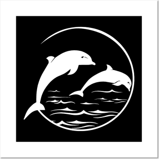 Dolphin Lovers, Vintage  Sea Mammal  Animal Lovers Posters and Art